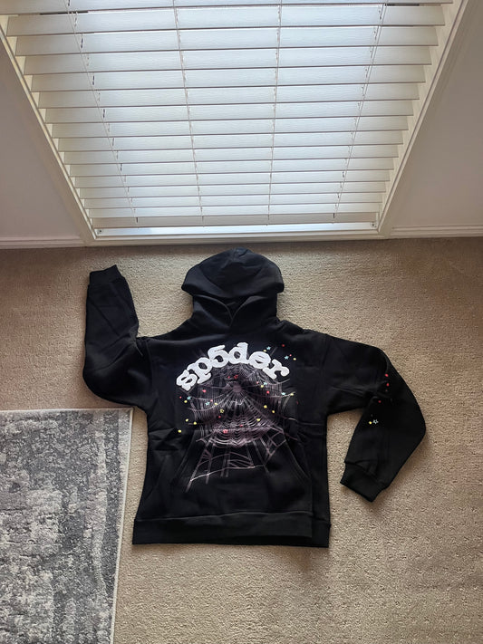 Sp5der Logo Hoodie Sweatshirt 'Black'